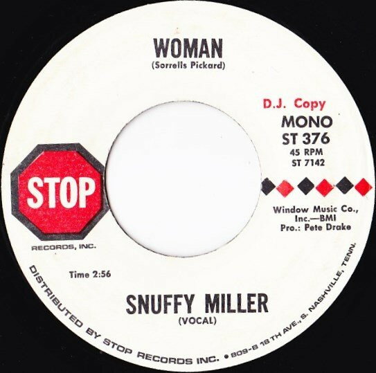 ・アーティスト Snuffy Miller ・タイトル Woman ・レーベル・型番 Stop ST376 ・フォーマット 7インチレコード ・コンディション(盤) 可 (VG) ・コンディション(ジャケット) プレインカバー（元ジャケット...
