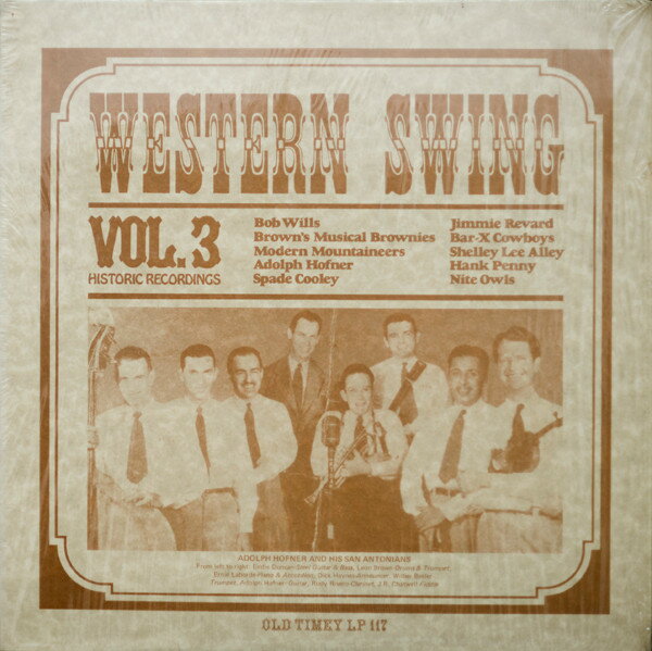 【中古】米LP Various Western Swing Vol. 3 (Historic Recordings) LP117 Old Timey Records /00260