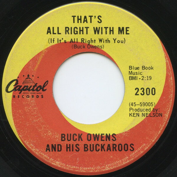 【中古】加7” Buck Owens &amp; His Buckaroos Ive Got You On My Mind Again 2300 Capitol Records /0..