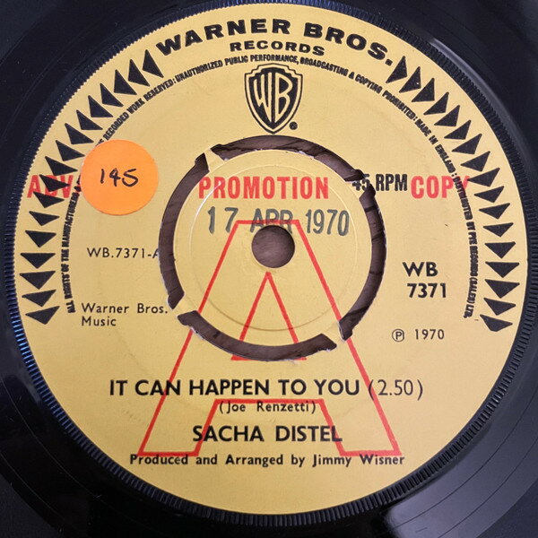 【中古】英7” Sacha Distel It Can Happen To You WB7371PROMO Warner Bros. Records プロモ /00080
