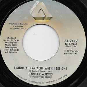 【中古】米7” Jennifer Warnes I Know A Heartache When I See One AS0430 Arista /00080