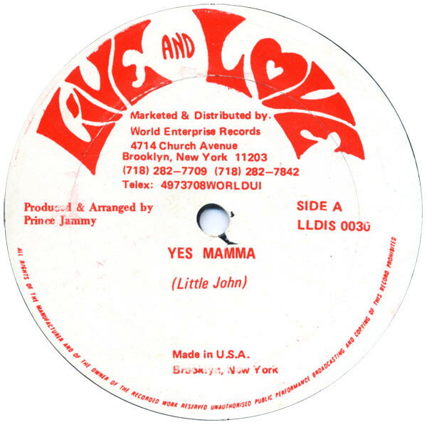 【中古】米12” Little John Yes Mamma LLDIS0030 Live And Love /00250