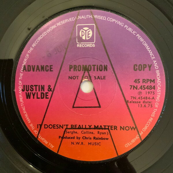 쥳ɥƥ ŷԾŹ㤨֡š۱7 Justin & Wylde It Doesnt Really Matter Now 7N45484PROMO Pye Records ץ /00080פβǤʤ966ߤˤʤޤ