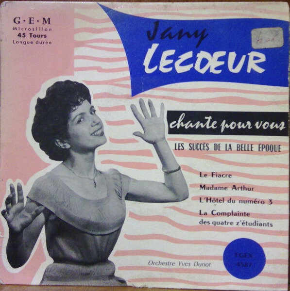 【中古】仏7” Jany Lec ur Les Succes De La Belle Epoque EGEX4587 G.E.M. /00080