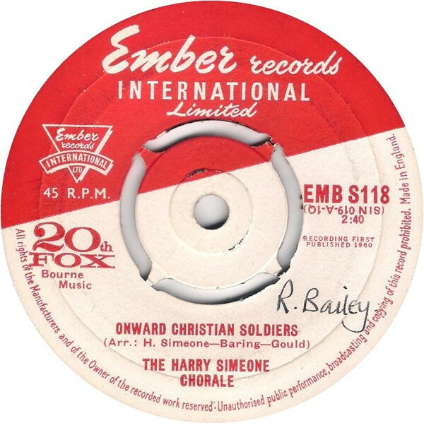 【中古】英7” The Harry Simeone Chorale Onward Christian Soldiers EMBS118 Ember Records Intern /00080