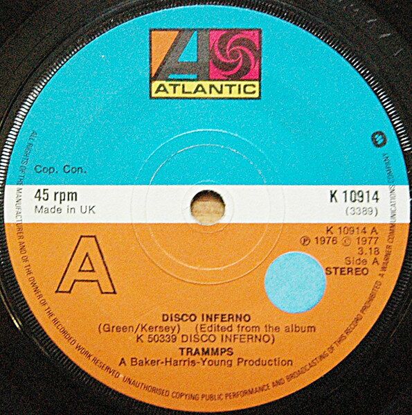 【中古】英7” Trammps Disco Inferno K10914 Atlantic /00080