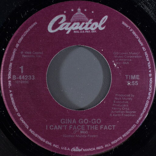 【中古】米7” Gina Go-Go I Cant Face The Fact B44233 Capitol Records /00080 【中古】米7” Gina Go-Go I Cant Face The Fact B44233 Capitol Records /00080