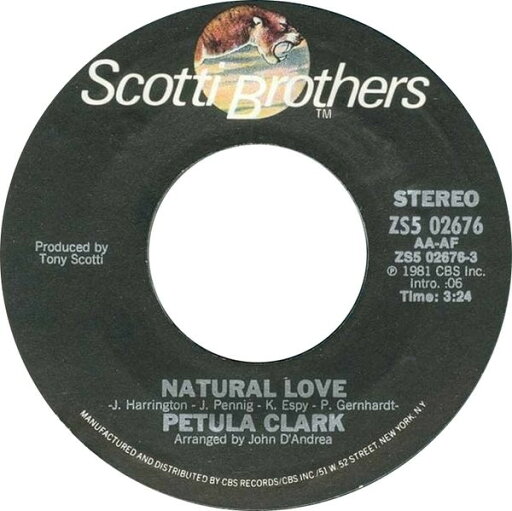 【中古】米7” Petula Clark Natural Love ZS502676 Scotti Bros. Records /00080 【中古】米7” Petula Clark Natural Love ZS502676 Scotti Bros. Records /00080
