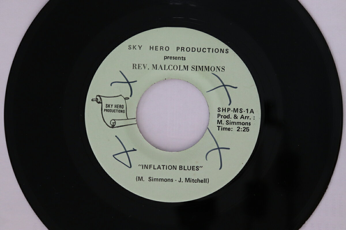 【中古】米7” Rev. Malcolm Simmons Inflation Blues SHPMS1 Sky Hero Productions /00080