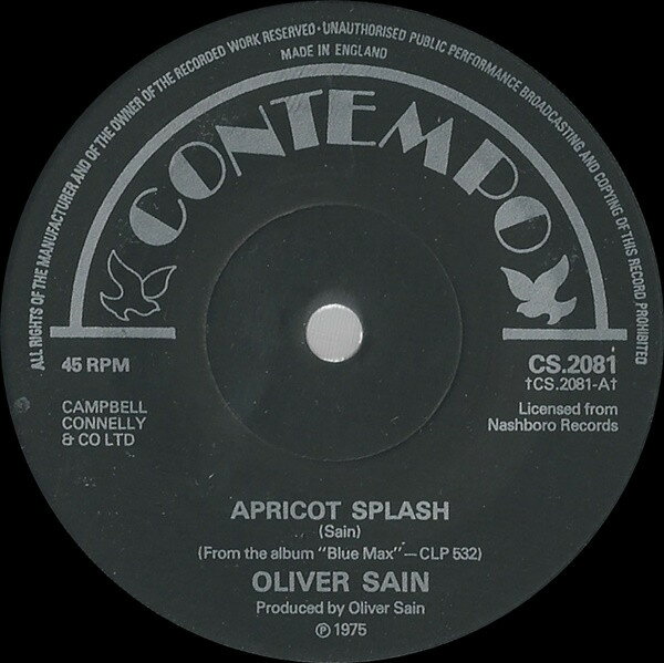 【中古】英7” Oliver Sain Apricot Splash CS2081 Contempo /00080