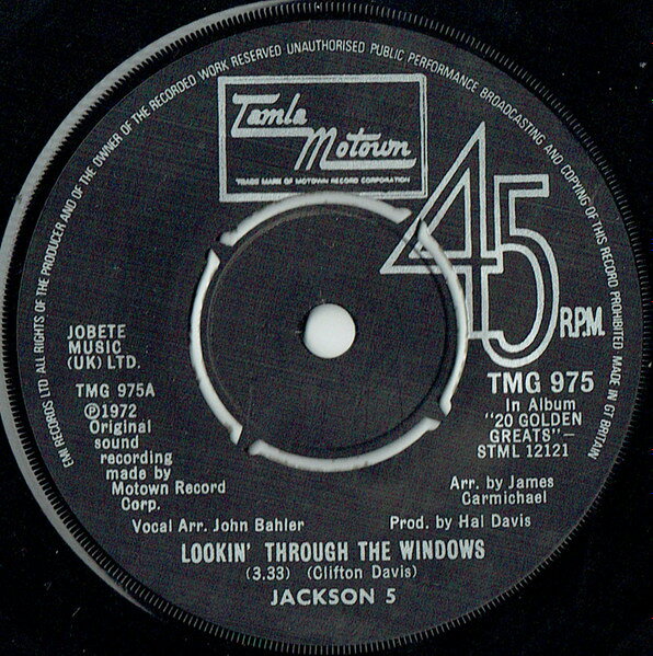 【中古】英7” Jackson 5 Lookin Through The Windows TMG975 Tamla Motown /00080