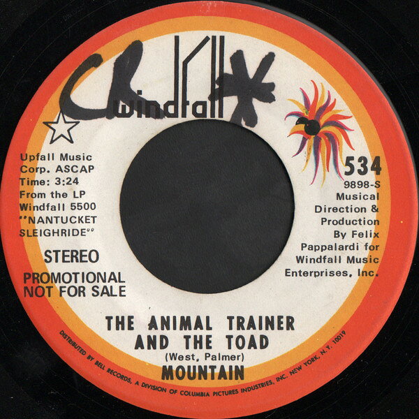 【中古】英7” Mountain The Animal Trainer And The Toad 534 Windfall Records プロモ /00080