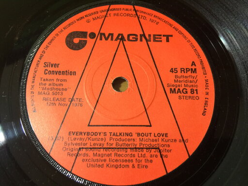 【中古】英7” Silver Convention Everybodys Talking Bout Love MAG81PROMO Magnet プロモ /00080 【中古】英7” Silver Convention Everybodys Talking Bout Love MAG81PROMO Magnet プロモ /00080