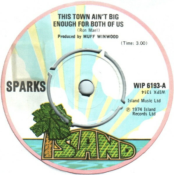 【中古】英7” Sparks This Town Aint Big Enough For Both Of Us WIP6193 Island Records /00080