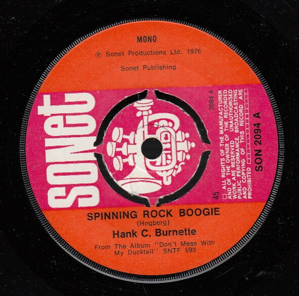【中古】英7” Hank C. Burnette Spinning Rock Boogie SON2094 Sonet /00080