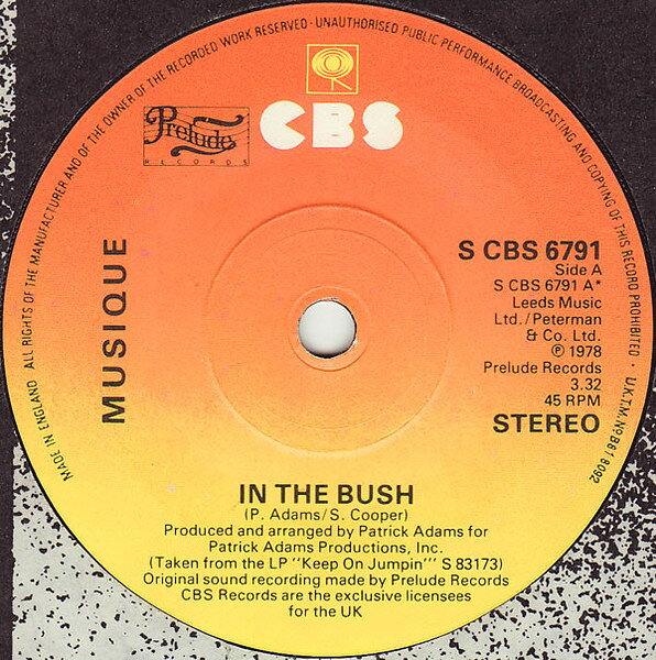 Artist Name: N - 【中古】英7” Musique In The Bush SCBS6791 CBS /00080