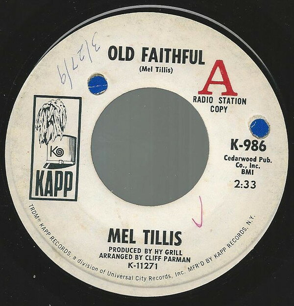 【中古】米7” Mel Tillis Old Faithful K986PROMO Kapp Records /00080