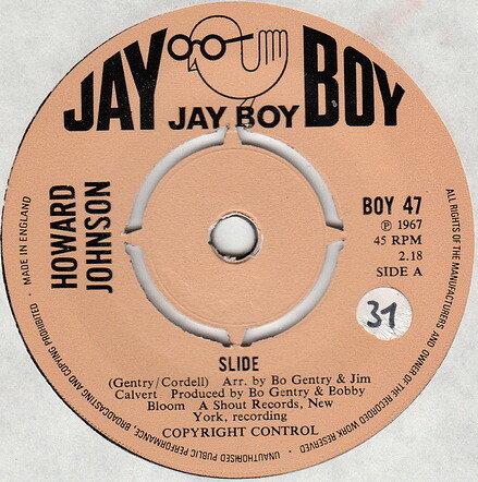 【中古】英7” Howard Johnson Slide BOY47 Jay Boy /00080