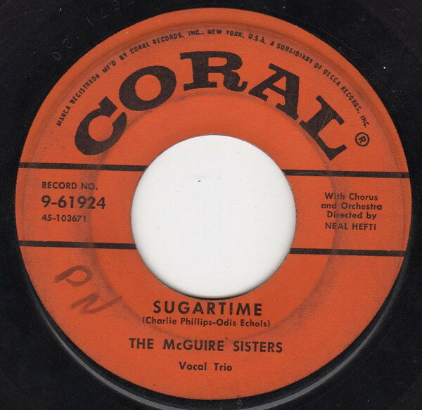 【中古】米7” McGuire Sisters Sugartime 961924 Coral /00080