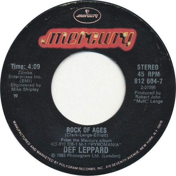 ・アーティスト Def Leppard ・タイトル Rock Of Ages ・レーベル・型番 Mercury 8126047 ・フォーマット 7インチレコード ・コンディション(盤) 良い (VG+) ・コンディション(ジャケット) プレインカバー（元ジャケット／カバー無し） ・コンディション(帯) オビなし ・特記事項 サンプル画像です。実際の商品の画像ではありません 商品写真はバーコード/カタログ番号に対応したサンプル画像ですので、お送りする商品の画像ではありません。帯やライナーなどの付属品は、特記事項に記載されている場合のみ含まれます。プロモやカラーレコードなどの仕様についても、該当する場合のみ特記事項に記載しています。 【ご購入前に必ずご確認ください】 ・本店サイト(www.recordcity.jp)とは価格、送料が違います ・本店サイト、その他支店のオーダーとは同梱発送できません ・注文確定後に別の注文を頂いた場合、注文同士の同梱は致しかねます。 ・別倉庫から発送しているため、店頭受け渡しは対応しておりません ・一部商品は他の通販サイトでも販売しているため、ご注文のタイミングによっては商品のご用意ができない場合がございます。 ・土日祝日はお休みです 金曜・祝前日9時以降のご連絡またはご入金は、返答または発送が週明け・祝日明けに順次対応となります。 ・ご購入後のキャンセル不可 ご購入後のキャンセルはいかなる理由においてもお受けできません。ご了承の上、ご購入くださいませ。 ・日本郵便(ゆうパック/ゆうメール)によるお届けになります。 ・中古品であることをご理解ください 当ストアでは中古商品を主に販売しております。中古品であることをご理解の上ご購入ください。また、一部商品はRecordCityオンラインストアで試聴可能です。 ・返品について お客様のご都合による返品は一切承っておりません。 表記の内容と実際の商品に相違がある場合、また針飛び等で返品・返金をご希望される場合は、商品の到着後1週間以内にご連絡ください。商品の返送をこちらで確認後、キャンセル・返金を行います。 コンディションVG以下の商品は返品できません。プレイに影響のない表面のこすれ傷、プレス起因のノイズ盤は返品の対象外です。 【コンディション表記】 ・ほぼ新品(M-)(Like New) 完全な新品。未使用。当店ではほぼ使用しません ・非常に良い(EX)(Excellent) 中古盤として美品な状態。わずかな経年を感じるものの傷みを感じさせない、当店基準で最高の状態 ・良い(VG+)(Very Good Plus) 丁寧に扱われた中古品で、軽い使用感がみられる。 ・可(VG)(Acceptable) 使い込まれた中古品で、「良い」よりもさらに使用感がみられる。 ・悪い(VG-)(Bad) 状態が悪いアイテム。使用の保障はなく、再生不可、針飛び、目立つノイズがあるかもしれない。状態によるクレーム不可。返品不可。 ・非常に悪い(G)(Very Bad) 「悪い」よりさらに状態が悪いアイテム。使用の保障はなく、再生不可、針飛び、目立つノイズがあるかもしれない。状態によるクレーム不可。返品不可。 ・ジャンク(Fair)(Junk/Fair) 割れている、反っている、水ダメージがある、カビ、ジャケットが分離している、ひどい書き込み、ひどい擦れなど最低の状態。使用の保障はなく、再生不可、針飛び、目立つノイズがあるかもしれない。状態によるクレーム不可。返品不可。 ・ジャンク(Poor)(Junk/Poor) 割れている、反っている、水ダメージがある、カビ、ジャケットが分離している、ひどい書き込み、ひどい擦れなど最低の状態。使用の保障はなく、再生不可、針飛び、目立つノイズがあるかもしれない。状態によるクレーム不可。返品不可。