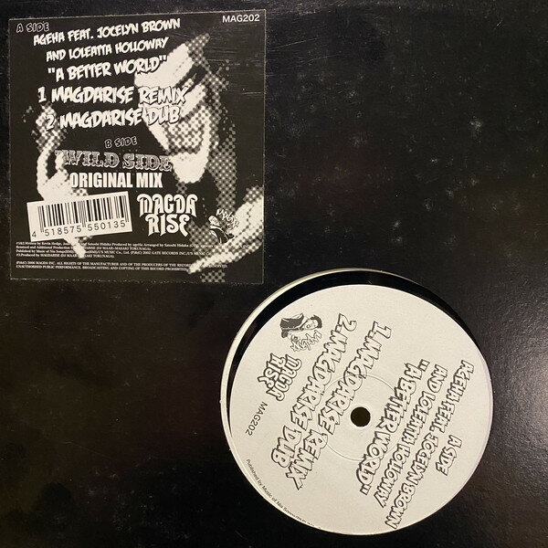・アーティスト Ageha Feat Jocelyn Brown & Loleatta Holloway ・タイトル A Better World ・レーベル・型番 Magdarise MAG202 ・フォーマット 12インチレコード ・コンディション(盤) 良い (VG+) ・コンディション(ジャケット) プレインカバー（元ジャケット／カバー無し） ・コンディション(帯) オビなし ・特記事項 【ハイプステッカー】 サンプル画像です。実際の商品の画像ではありません 商品写真はバーコード/カタログ番号に対応したサンプル画像ですので、お送りする商品の画像ではありません。帯やライナーなどの付属品は、特記事項に記載されている場合のみ含まれます。プロモやカラーレコードなどの仕様についても、該当する場合のみ特記事項に記載しています。 【ご購入前に必ずご確認ください】 ・本店サイト(www.recordcity.jp)とは価格、送料が違います ・本店サイト、その他支店のオーダーとは同梱発送できません ・注文確定後に別の注文を頂いた場合、注文同士の同梱は致しかねます。 ・別倉庫から発送しているため、店頭受け渡しは対応しておりません ・一部商品は他の通販サイトでも販売しているため、ご注文のタイミングによっては商品のご用意ができない場合がございます。 ・土日祝日はお休みです 金曜・祝前日9時以降のご連絡またはご入金は、返答または発送が週明け・祝日明けに順次対応となります。 ・ご購入後のキャンセル不可 ご購入後のキャンセルはいかなる理由においてもお受けできません。ご了承の上、ご購入くださいませ。 ・日本郵便(ゆうパック/ゆうメール)によるお届けになります。 ・中古品であることをご理解ください 当ストアでは中古商品を主に販売しております。中古品であることをご理解の上ご購入ください。また、一部商品はRecordCityオンラインストアで試聴可能です。 ・返品について お客様のご都合による返品は一切承っておりません。 表記の内容と実際の商品に相違がある場合、また針飛び等で返品・返金をご希望される場合は、商品の到着後1週間以内にご連絡ください。商品の返送をこちらで確認後、キャンセル・返金を行います。 コンディションVG以下の商品は返品できません。プレイに影響のない表面のこすれ傷、プレス起因のノイズ盤は返品の対象外です。 【コンディション表記】 ・ほぼ新品(M-)(Like New) 完全な新品。未使用。当店ではほぼ使用しません ・非常に良い(EX)(Excellent) 中古盤として美品な状態。わずかな経年を感じるものの傷みを感じさせない、当店基準で最高の状態 ・良い(VG+)(Very Good Plus) 丁寧に扱われた中古品で、軽い使用感がみられる。 ・可(VG)(Acceptable) 使い込まれた中古品で、「良い」よりもさらに使用感がみられる。 ・悪い(VG-)(Bad) 状態が悪いアイテム。使用の保障はなく、再生不可、針飛び、目立つノイズがあるかもしれない。状態によるクレーム不可。返品不可。 ・非常に悪い(G)(Very Bad) 「悪い」よりさらに状態が悪いアイテム。使用の保障はなく、再生不可、針飛び、目立つノイズがあるかもしれない。状態によるクレーム不可。返品不可。 ・ジャンク(Fair)(Junk/Fair) 割れている、反っている、水ダメージがある、カビ、ジャケットが分離している、ひどい書き込み、ひどい擦れなど最低の状態。使用の保障はなく、再生不可、針飛び、目立つノイズがあるかもしれない。状態によるクレーム不可。返品不可。 ・ジャンク(Poor)(Junk/Poor) 割れている、反っている、水ダメージがある、カビ、ジャケットが分離している、ひどい書き込み、ひどい擦れなど最低の状態。使用の保障はなく、再生不可、針飛び、目立つノイズがあるかもしれない。状態によるクレーム不可。返品不可。