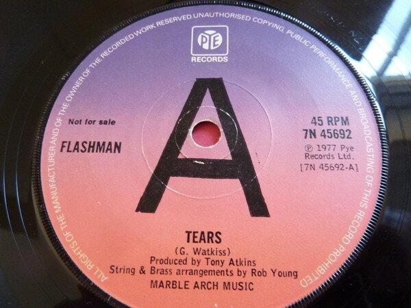 【中古】英7” Flashman Tears 7N45692PROMO Pye Records プロモ /00080