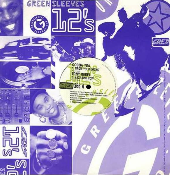 【中古】英12” Cocoa Tea & Tony Rebel Grow Your Locks GRED366 Greensleeves Records /00250