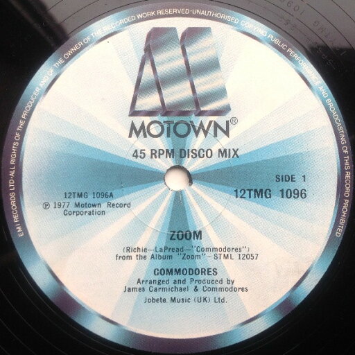 【中古】英12” Commodores Zoom 12TMG1096 Motown /00250 【中古】英12” Commodores Zoom 12TMG1096 Motown /00250