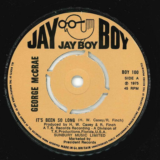 【中古】英7” George McCrae Its Been So Long BOY100 Jay Boy /00080 【中古】英7” George McCrae Its Been So Long BOY100 Jay Boy /00080