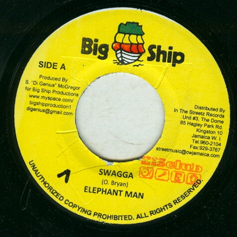 【中古】ジャマイカ7” Elephant Man Swagga NONE Big Ship /00080 【中古】ジャマイカ7” Elephant Man Swagga NONE Big Ship /00080