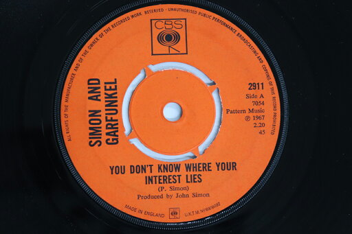 【中古】英7” Simon & Garfunkel You Dont Know Where Your Interest Lies 2911 CBS /00080 【中古】英7” Simon & Garfunkel You Dont Know Where Your Interest Lies 2911 CBS /00080