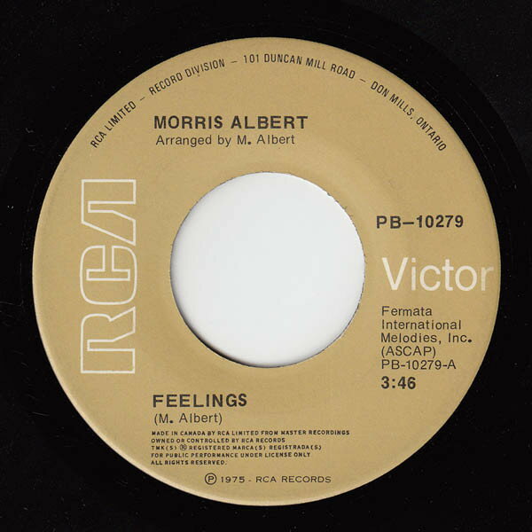 쥳ɥƥ ŷԾŹ㤨֡š۲7 Morris Albert Feelings PB10279 RCA VICTOR /00080פβǤʤ638ߤˤʤޤ