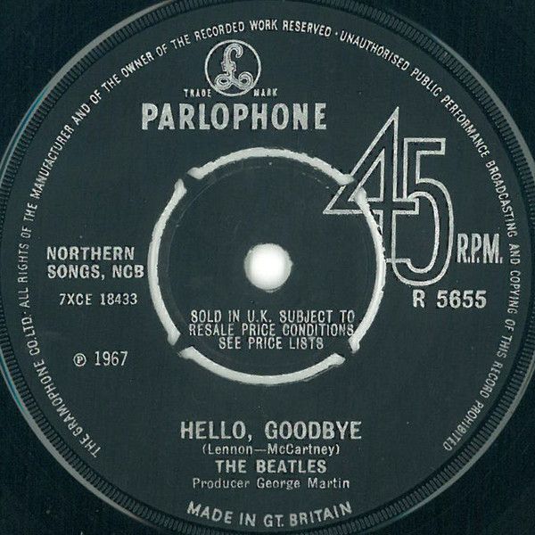 【中古】7インチ Beatles Hello, Goodbye / I Am The Walrus R5655 Parlophone