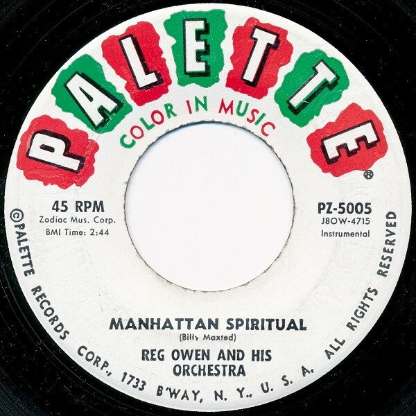 【中古】米7” Reg Owen &amp; His Orchestra Manhattan Spiritual / Ritual Blues PZ5005 Palette /00080