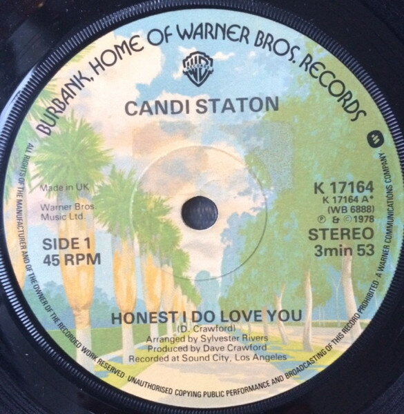 【中古】英7” Candi Staton Honest I Do Love You K17164 Warner Bros. Records /00080