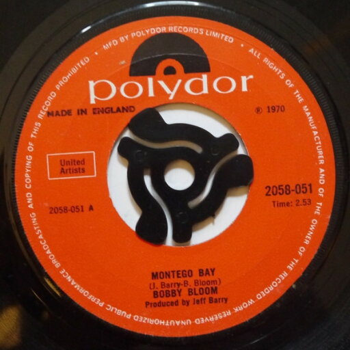 【中古】英7” Bobby Bloom Montego Bay 2058051 Polydor /00080 【中古】英7” Bobby Bloom Montego Bay 2058051 Polydor /00080