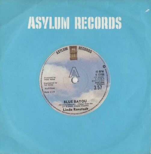 【中古】英7” Linda Ronstadt Blue Bayou K13106 Asylum Records /00080 【中古】英7” Linda Ronstadt Blue Bayou K13106 Asylum Records /00080