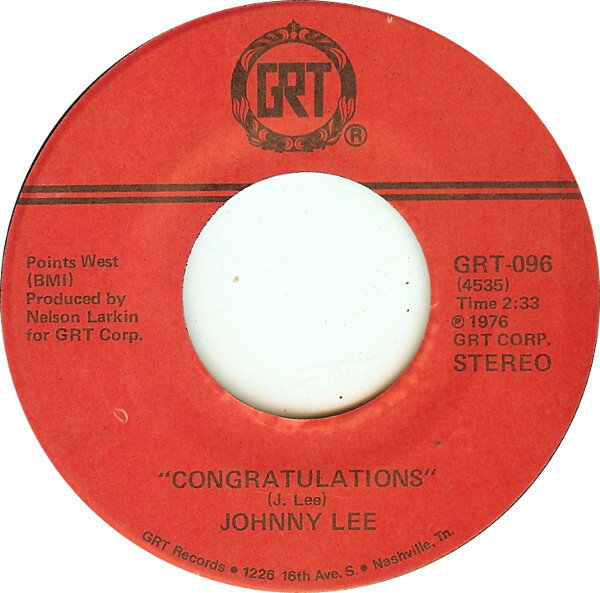 【中古】米7” Johnny Lee Congratulations GRT096 GRT /00080