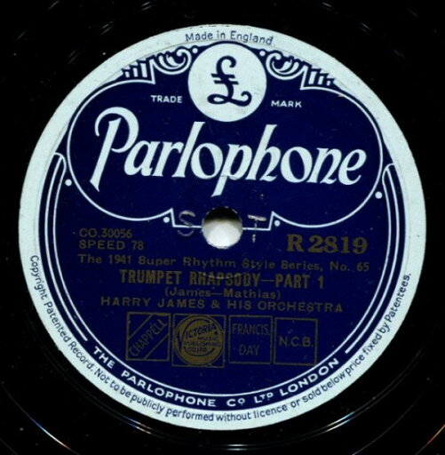 【中古】英78RPM/SP Harry James & His Orchestra Trumpet Rhapsody R2819 Parlophone /00500 【中古】英78RPM/SP Harry James & His Orchestra Trumpet Rhapsody R2819 Parlophone /00500