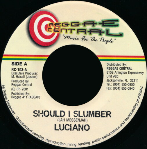 【中古】米7” Luciano Should I Slumber RC103 Reggae Central /00080 【中古】米7” Luciano Should I Slumber RC103 Reggae Central /00080
