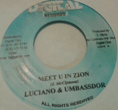 【中古】ジャマイカ7” Luciano & Umbassdor Meet U In Zion NONE Digital One Records /00080 【中古】ジャマイカ7” Luciano & Umbassdor Meet U In Zion NONE Digital One Records /00080