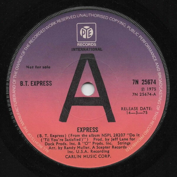 【中古】英7” B.T. Express Express 7N25674PROMO Pye International プロモ /00080