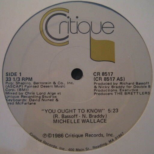 【中古】米12” Michelle Wallace You Ought To Know CR8517 Critique /00250 【中古】米12” Michelle Wallace You Ought To Know CR8517 Critique /00250
