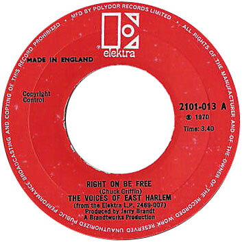 7” Voices Of East Harlem Right On Be Free 2101013 Elektra /00080