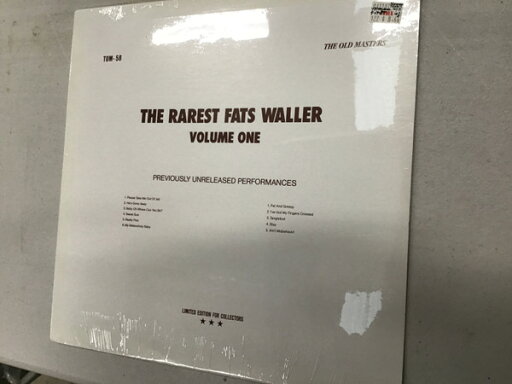 【中古】米LP Fats Waller The Rarest Fats Waller Volume One TOM58 The Old Masters /00260 【中古】米LP Fats Waller The Rarest Fats Waller Volume One TOM58 The Old Masters /00260