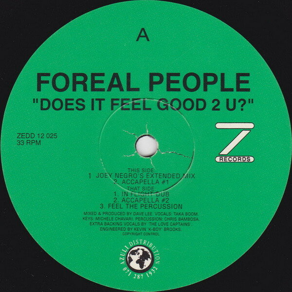 【中古】英12” Foreal People Does It Feel Good 2 U? ZEDD12025 Z RECORDS /00250
