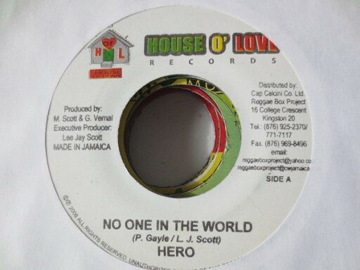 【中古】ジャマイカ7” Little Hero / Anthony Que No One In The World / Paradise NONE House O Love Records /00080 【中古】ジャマイカ7” Little Hero / Anthony Que No One In The World / Paradise NONE House O Love Records /00080