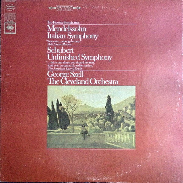 ����š���LP Cleveland Orchestra Two Favorite Symphonies �� Mendelssohn Italian Symph MS6975 COLUMBIA MASTERWORK /00260