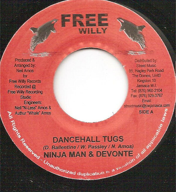 【中古】ジャマイカ7” Ninjaman &amp; Devonte / Sean Reid Dancehall Tugs / Klampute Riddim NONE Free Willy /00080