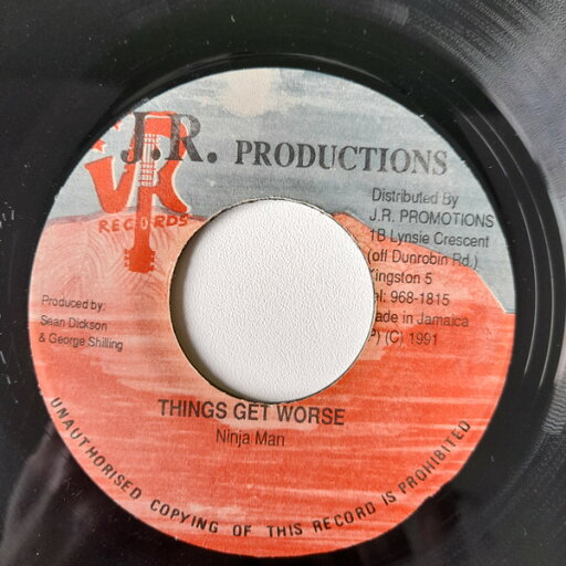 【中古】ジャマイカ7” Ninjaman Things Get Worse NONE J.R. Productions /00080 【中古】ジャマイカ7” Ninjaman Things Get Worse NONE J.R. Productions /00080